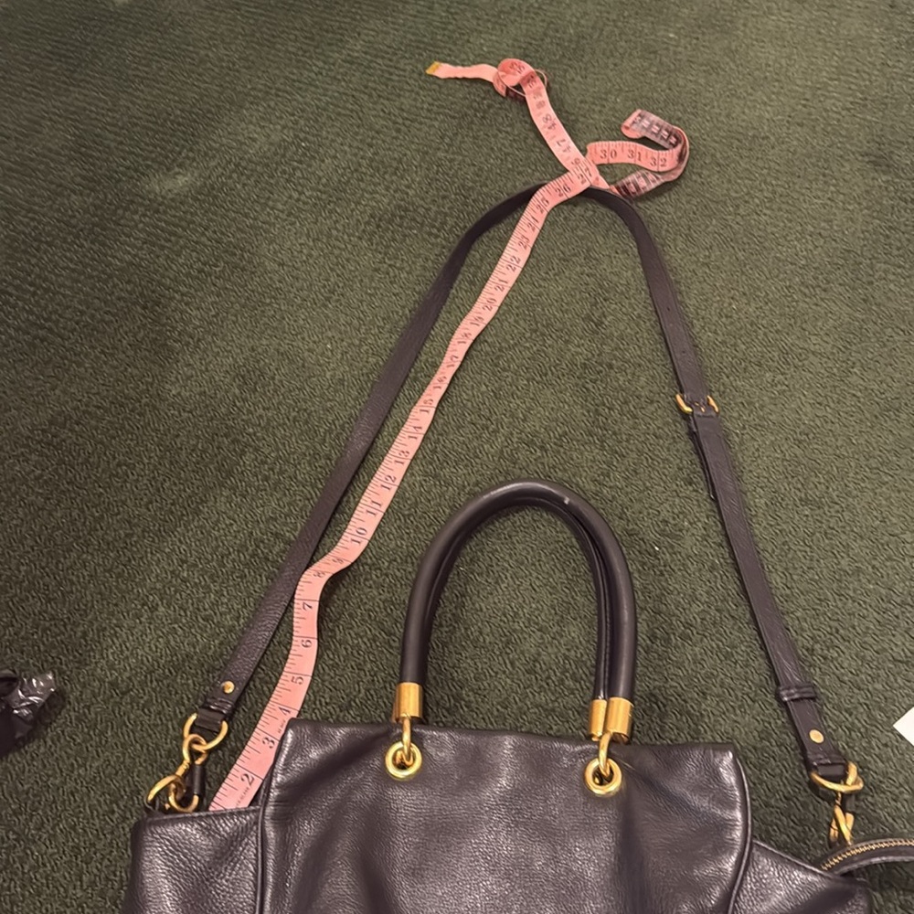 Marc Jacobs Pebbled Leather Double Handles Zipper Satchel Shoulder crossbody - Picture 17 of 17